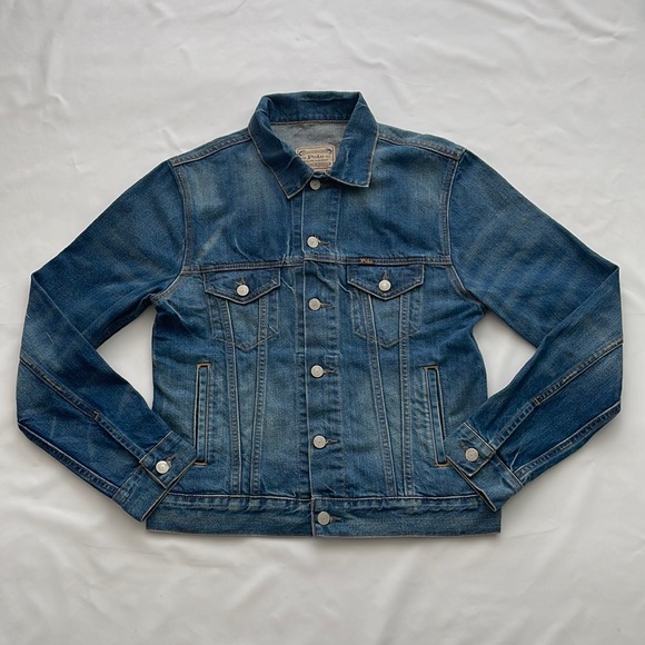 Polo Ralph Lauren Mens Alpine Racing Polo Ski Bear Denim Trucker Jacket Sz S New - Picture 2 of 16